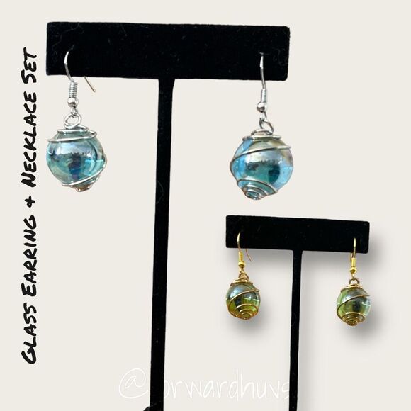 Glass Bulb Earring (x2) & Necklace Set - Picture 5 of 9